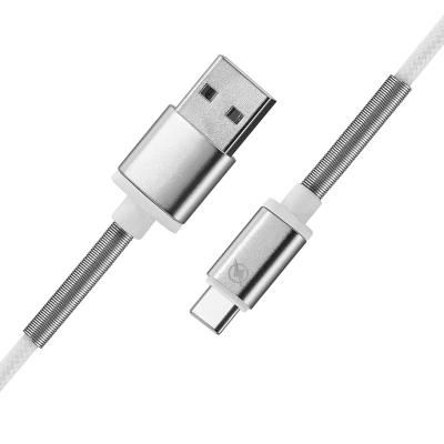 China Cell Phone Manufacturer Metal USB Type C Mobile Phones Charging Charger Spring Data Sync Cable For Iphone 7 7plus for sale