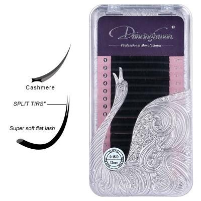 China Wholesale High Quality Mink/Silk Lash Extension Bulk Korean PBT 8-15mm Matte Cashmere Flat Individual Eyelash for sale