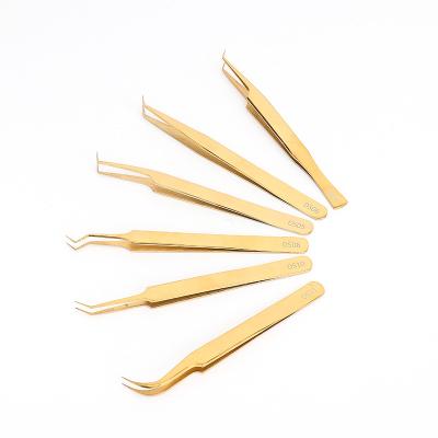 China Custom Logo Individual Professional Eyelash Extension Russian Private Label Stainless Steel Volume Tweezers for sale