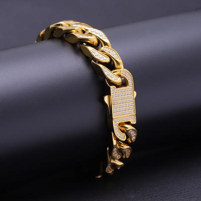 China European and American lead free nickel free hip hop style 5A stainless steel jewelry hot selling punk zircon for sale