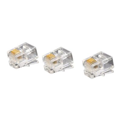 China Network Integrated Cabling 6P4C RJ11 Made In China Modular Plug RJ11 Connector With Gold Plated for sale