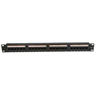 China Toolless 2021 High Quality Frame 24 Port Unshielded UTP Cat6A Network Distribution Patch Panel for sale