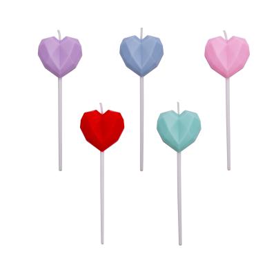 China Wedding Colorful Birthday Party Gift Christmas Factory Heart Birthday Candles Directly For Birthday Wedding Party for sale