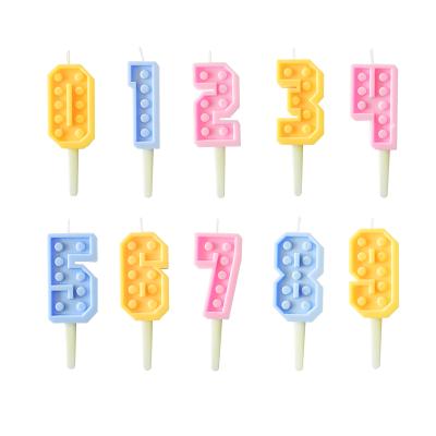 China Birthdays Birthday Candles LEGO Decorative Number Birthday Candles for sale