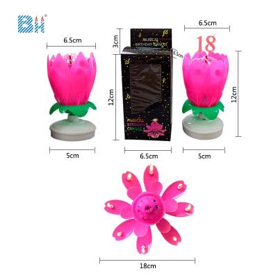 China COLOR CHANGING Factory Directly Sell Music Magic Lotus Flower Birthday Candles for sale