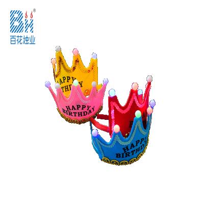 China 100% Photo Paper Props Glitter Bright Birthday Party Crown Led Hat Supplies With 5 Light Buyers for sale