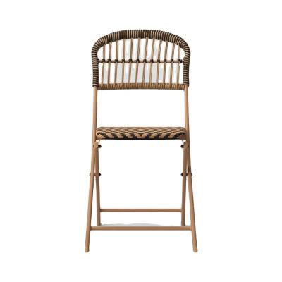 China Collapsible folding chair of steel and rattan for sale