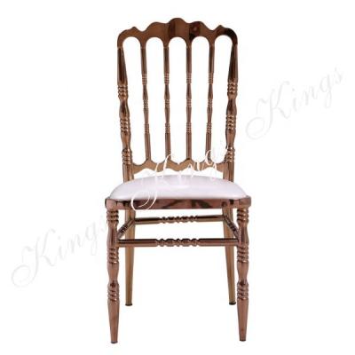 China Stainless Steel Events Traditional Gold Napoleon Wedding Chair for sale