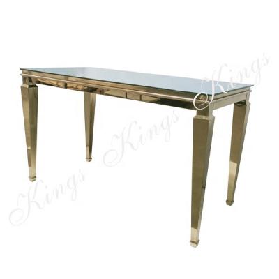 China Eco - Friendly Modern Events And Wedding Stainless Steel Gold Chrome Bar Table for sale