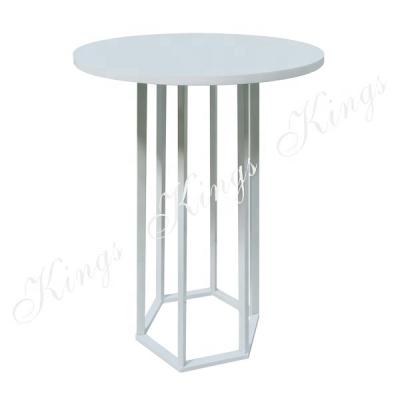 China Eco - Friendly Events Modern Rentals Stainless Steel And Wood Bar Top Table for sale