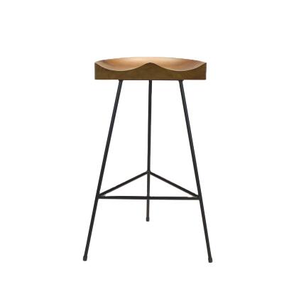 China Vintage Industrial Industrial Metal and Wood Coffee Bar Stool for sale