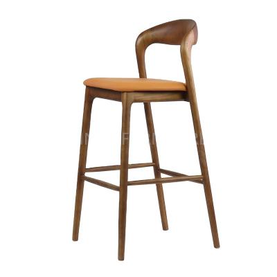 China Restaurant Contemporary Modern Kitchen Counter Hotel Wooden Bar Stool for sale