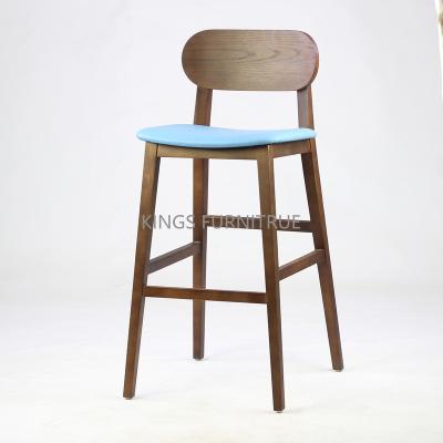 China Contemporary Hotel Cafe and Restaurant Wooden Bar Stool for sale