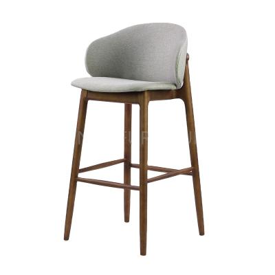 China Contemporary Modern Wood Fabric Kitchen Counter Bar Stool for sale