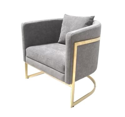 China Scandinavian Modern Gold Frame Velvet Lounge Chair for sale