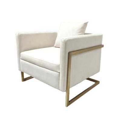 China Scandinavian Modern Gold Frame Velvet Lounge Chair for sale