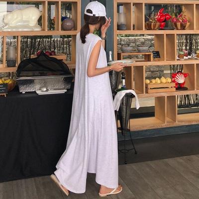 China 2021 wholesale washable spring and summer holiday cotton comfortable female home dress sleeveless loose casual dress large size elegant for sale