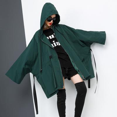 China Other Others 2021 wholesale spring and autumn fashion loose casual large size women's solid color cardigan zipper hooded jacket for sale