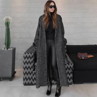 China The other 2021 Korean large size wool fashion style loose women's casual coat other spring and autumn new arrivals for sale