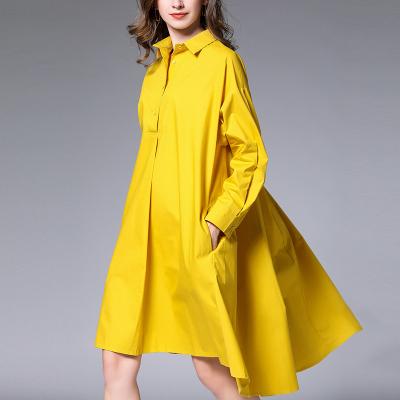 China Clothing 2020 other Autumn Dress Loose Mid-Length Lapel shirt other luxury women newcomers plus size women's clothing for sale