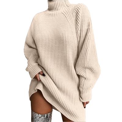 China Others 2020 autumn and winter turtle neck sweater dress casual loose women's dress plus size women's clothing free shipping for sale