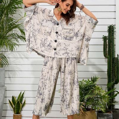 China 2021 Summer Fashionable Wholesale Viable Shooting Real Print Custom Sheath Collar Jacket Blouse Bat Loose And Stylish Suit for sale