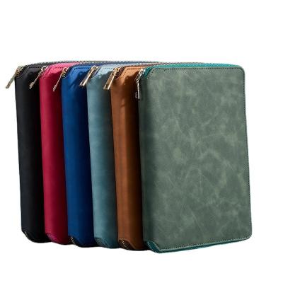 China PU pocket moq stationery A5 80g 200pages office school low buget binders ring binder box support custom logo leather wholesale for sale