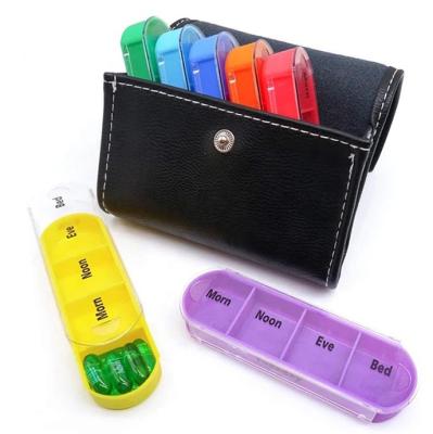 China 2021 Custom Leather Pill Storage Cases Amazon Success Pill Box Pill Box Weekly Organizer Plastic Pillendose Pill Storage Organization for sale