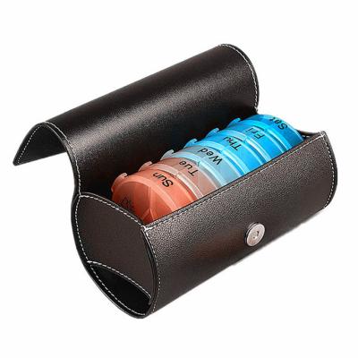 China Followa 2021 Custom Pill Box Weekly Pill Box Storage Pill Case Organizer Plastic Leather Pillendose for sale