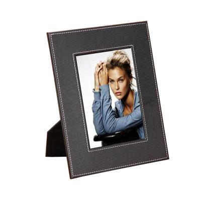 China Wholesale Decorative Picture Frame Leather Picture Frames PU Leather Picture Frame With Stand Customization Support for sale