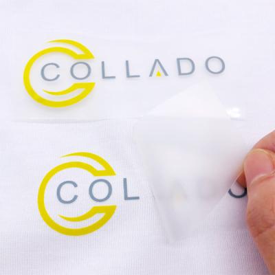 China Tagless Washable Custom Heat Press Labels Transparent Bottom Heat Transfer Labels Brand Tag for sale