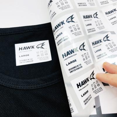 China White Background Logo Tagless Washable Custom Printed T-shirt Brands Heat Transfer Label Wholesale Wash Care Label for sale