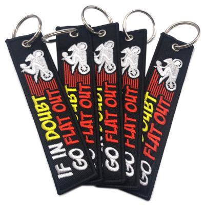 China Viable Wholesale Custom Embroidered Promotional Key Chain Fashion Motorcycle Key Chain Gift Embroidery Key Chain for sale