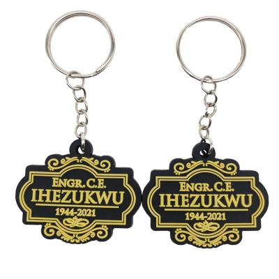 China 2D Factory Custom Logo 3D PVC Key Chain Embossed Logo Soft Rubber Keychain Keyring for sale