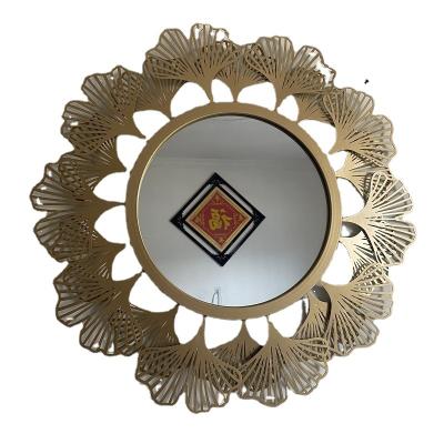 China Modern Minimalist Hot Selling Gold Round Mirrors Home Decor Wall Art Entrance Living Room Wall Hanging Decoration for sale