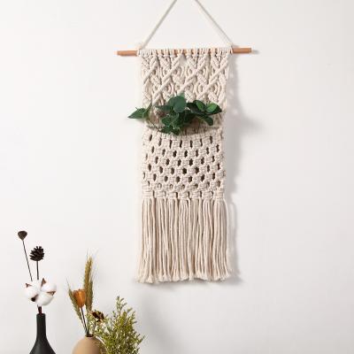 China Creative Minimalist Woven Wall Hanging Pocket Boho Key Organizer Mail Holder Wall Hanging Decor Magazine Storage Organizer for Home for sale