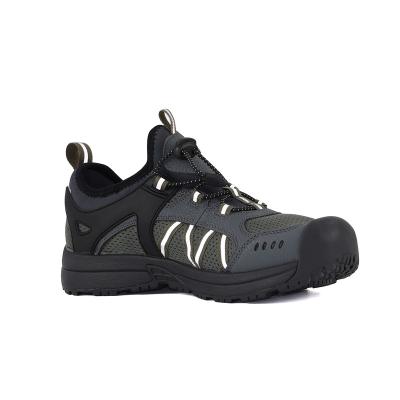 China Light Weight Pinnip Hiking Shoes Men Black Work Shoes Lightweight Safety Boots with 3M Reflective Material for sale