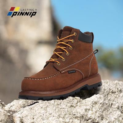 China Steel Toe PINNIP  Working Boots Safety Shoes Anti-slip  Waterproof with PU Insole  Protective Footwear for sale