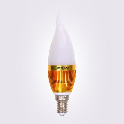 China 4 Watt Led Candle E14 Gold LED light bulb Aluminum and frosted plastic cover for sale