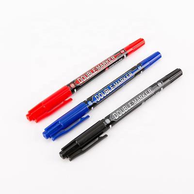 China Teaching+Office+Home Economical Permanent Marker Pen For Office And School Smooth Enrolling Double Head Stationery for sale