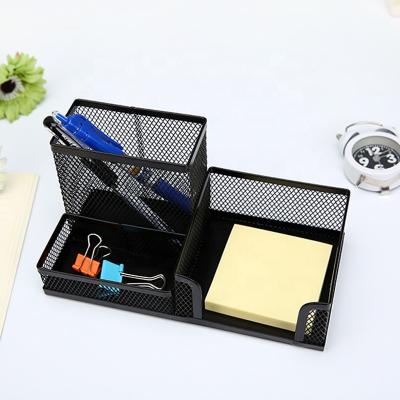 China Simply Simple Modern Metal Mesh Pen Holder High Quality Material Design Office Supplies Table Storage With Coating Finish for sale