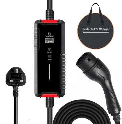 China 32A EV - 2 Adjustable Portable Charger Type With CE Plug Electric Vehicle Car Charger OEM for sale