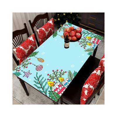 China China Waterproof Supplier Wholesale Customized Christmas Table Cover Waterproof Round Houses Printed PVC Table Cloth for sale