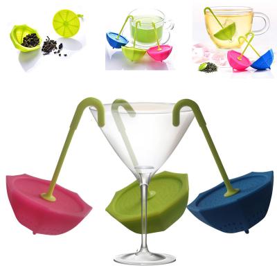 China Umbrellasilicone Tea Infuser Mesh Filter Tea Filter Bag Creative Viable Creative Loose Silicone Tea Filter Cute And Applicable for sale