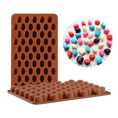 China Sustainable Silicone Chocolate Lollipop Mold 55 Chocolate Bean Mold for sale