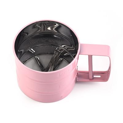 China Multi-Color Viable Flour Sieve Stainless Steel Tools Practical Cocoa Powder Coffee Powder Cooking Sieve for sale