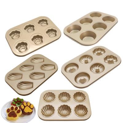 China New Cartoon Cat Paw Donut Mold Viable Non-Stick Roll Tray Mold Baking Baking Tools for sale