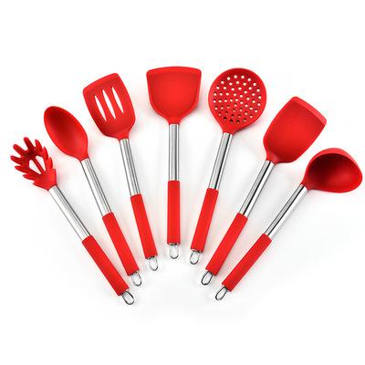 China Viable Factory Wholesale Stainless Steel Silicone Kitchenware Set Silicone Cookware Cooking Tools for sale