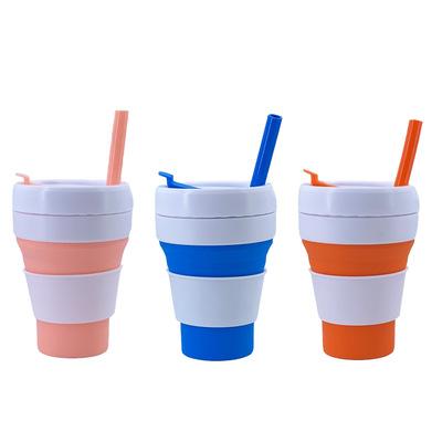 China Portable Telescopic Water Cup Viable Creative Silicone Coffee Cup Folding Compression Outdoor Sports Pocket Cup for sale