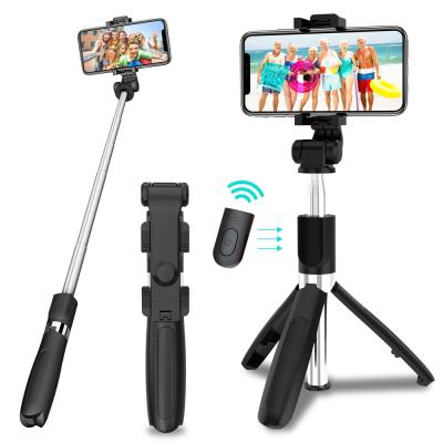 China angle adjustable & Rotatable Stand CYKE L01s Phone Selfie Stick Tripod Mini Extendable 3 in 1 Selfie Stick with Wireless Outdoor Mount and Tripod Stand for sale